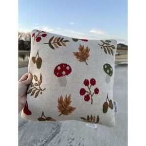 Acorn + Oak Throw Pillow 14x 14 Fall Leaves